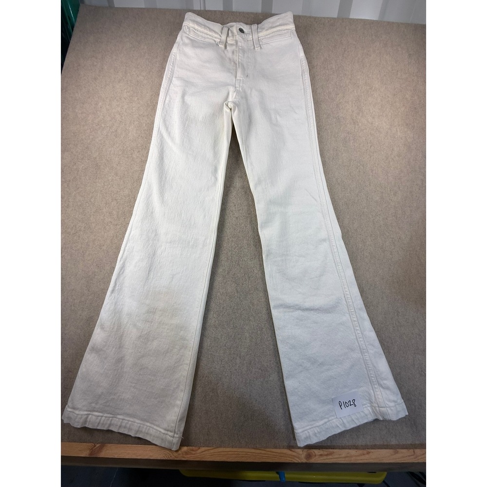 Madewell 11 High Rise Flare Jeans White Denim Size 25
